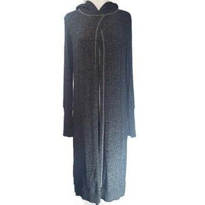 Maplesage Sweater Maxi Long Pullover Hoodie Long Sleeve Open Body Gray M